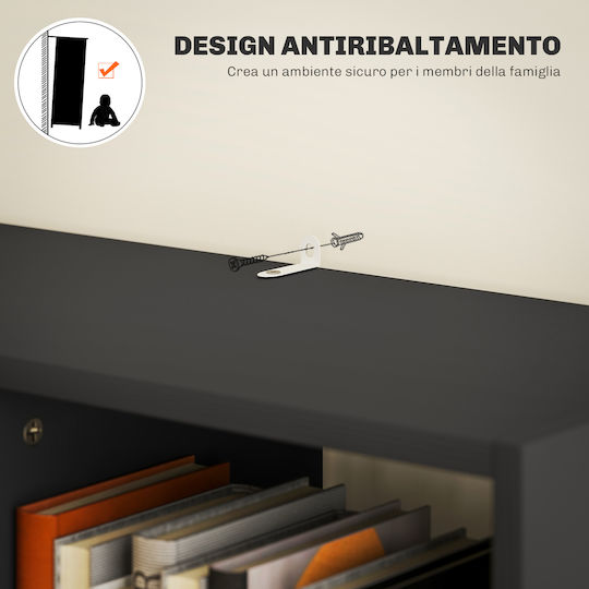 Bookcase Black 60x26x158cm