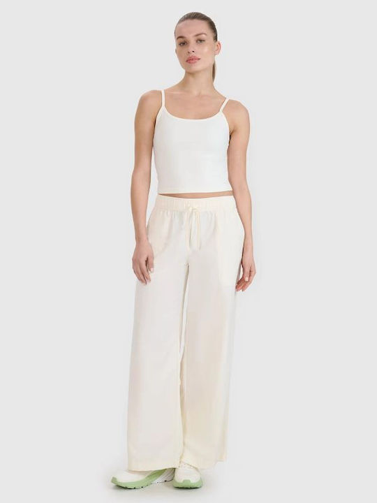 Damen Stoff Hose in Lockere Passform Ecru
