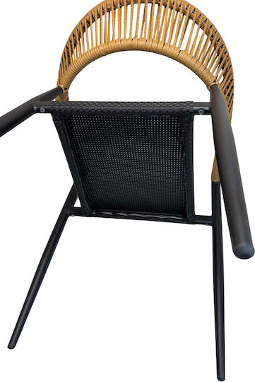 Replacement Fabric Black Perforated Outdoor Armchairs Garden Chairs T88064 66x58.5cm