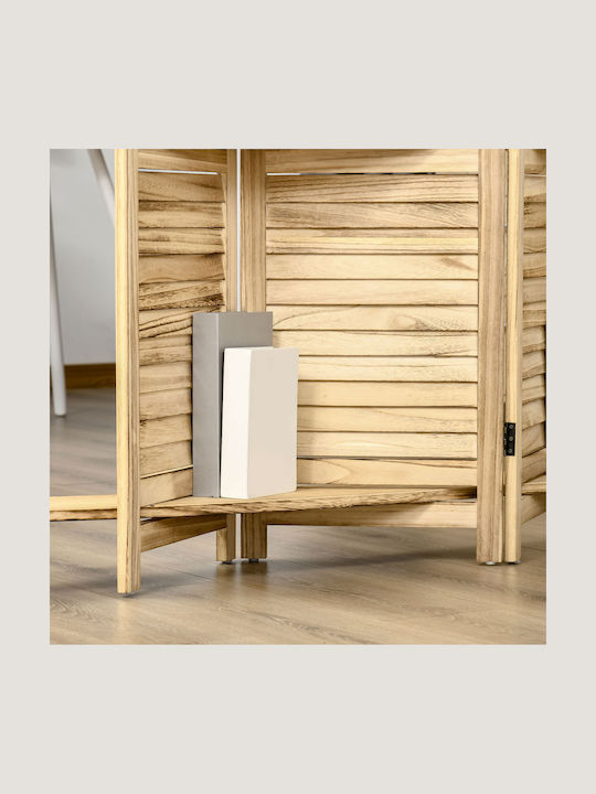 HomCom Διακοσμητικό Παραβάν Ξύλινο με 4 Φύλλα 162x170cm