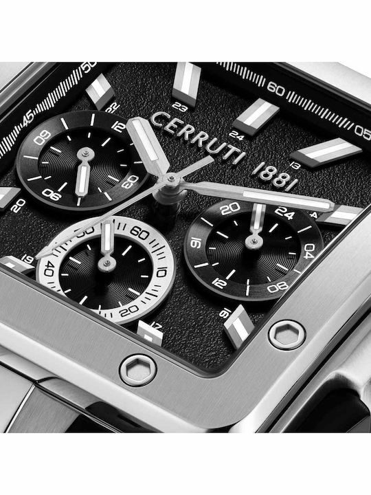Cerruti Odissea Men's Watch Chronograph Battery with Black Rubber Strap