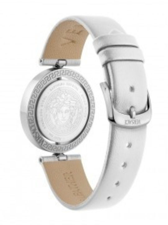 Versace Eon Lady Women's Watch with White Leather Strap Versace Eon Lady Women's Watch with White Leather Strap