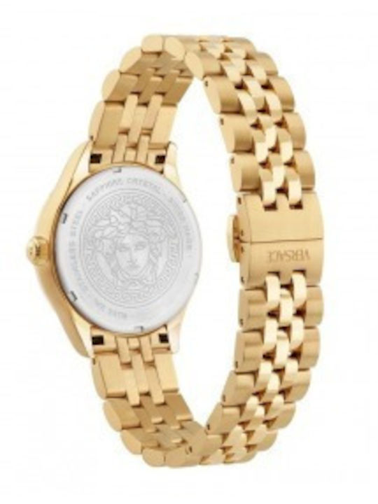 Versace Hellenyium Lady Womens Watch 35mm Battery With Gold Steel Bracelet Versace Hellenyium Lady Womens Watch 35mm Battery With Gold Steel Bracelet