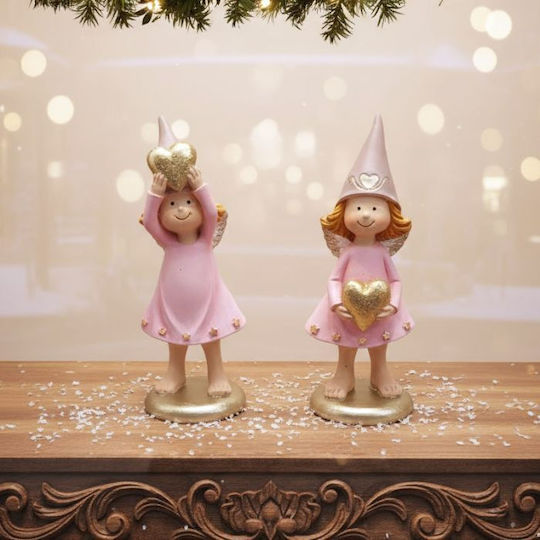+Efo Christmas Plastic Figure Cherub Pink Length 5cm 2pcs