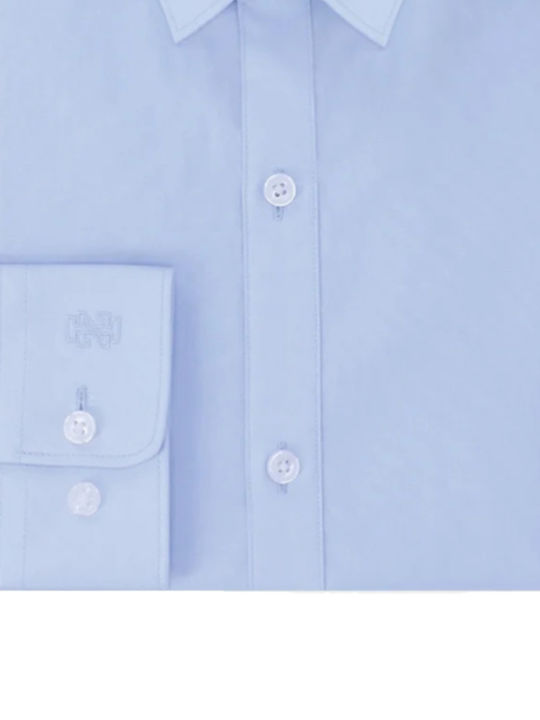 Langärmlig Baumwolle Hemd Light Blue