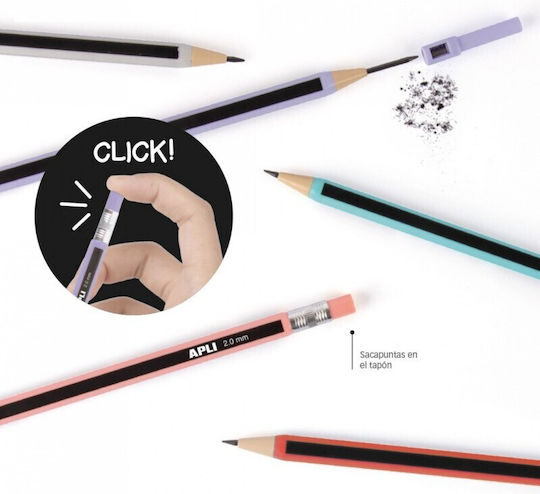 Apli Mechanical Pencil with Sharpener 1pcs Gray