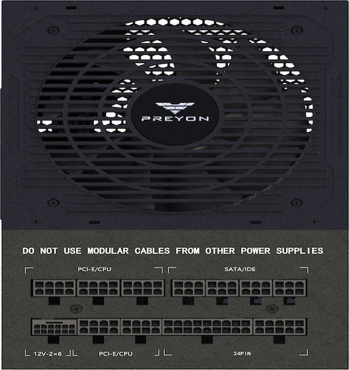 Preyon Nest Windy Gaming Midi-Turm Computergehäuse mit Seitenfenster Schwarz +Netzteil Preyon Eagle Power Gold 850W