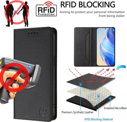 Magnetic Back Cover Piele / Silicon Negru (TCL 50 NXTPAPER 5G / TCL 50 Pro NXTPAPER 5G)