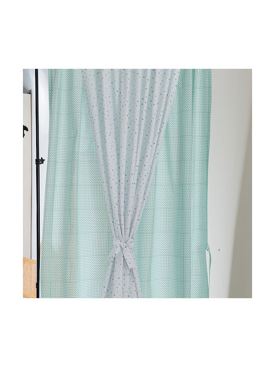 Palamaiki Curtain with Tab Top Bb101 Turquoise 170x270cm