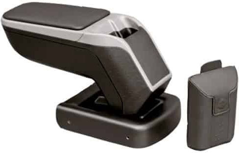 Rati Armster Car Leather Armrest for Skoda Rapid Silver