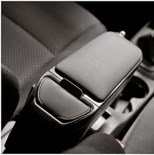Rati Armster Car Leather Armrest for Skoda Rapid Silver