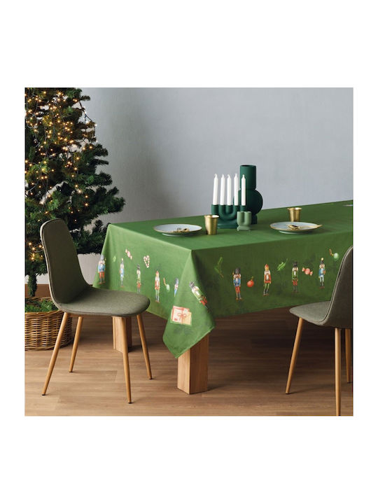 Kentia Snow Tablecloth with Nutcrackers