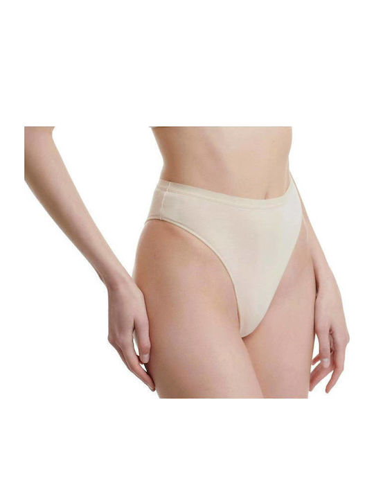 Bamboo Talie înaltă Femei Brazilia 2Pack Beige