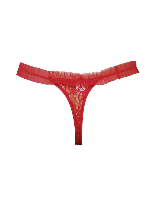 Damen Zeichenfolge mit Spitze Red