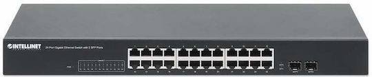 Intellinet IES-24G02B Gestionat L2 Switch cu 24 Porturi Gigabit (1Gbps) Ethernet și 2 Porturi SFP