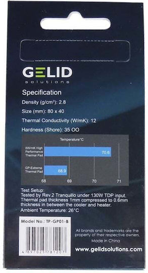 Gelid Solutions GP-Extreme Thermal Pad 80x40x1mm – 12W/mk Γκρι