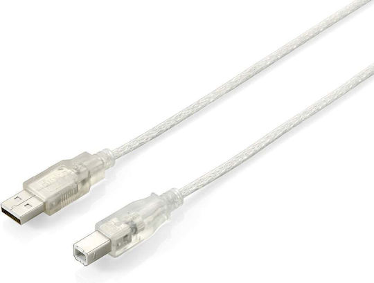 Equip USB 2.0 Cablu USB-A - USB-B Transparent 1.8m 128650