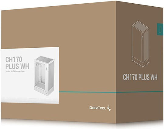 Deepcool CH170 PLUS Gaming Midi Tower Κουτί Υπολογιστή με Πλαϊνό Παράθυρο Λευκό