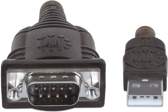 Manhattan Καλώδιο RS232 9-pin male σε USB-A 0.45m (151801)