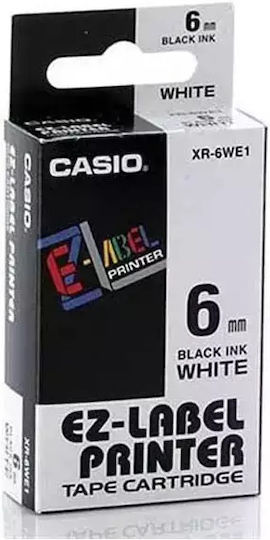 Casio XR-6WE Μελανοταινία 6mm Black on White (1τμχ)