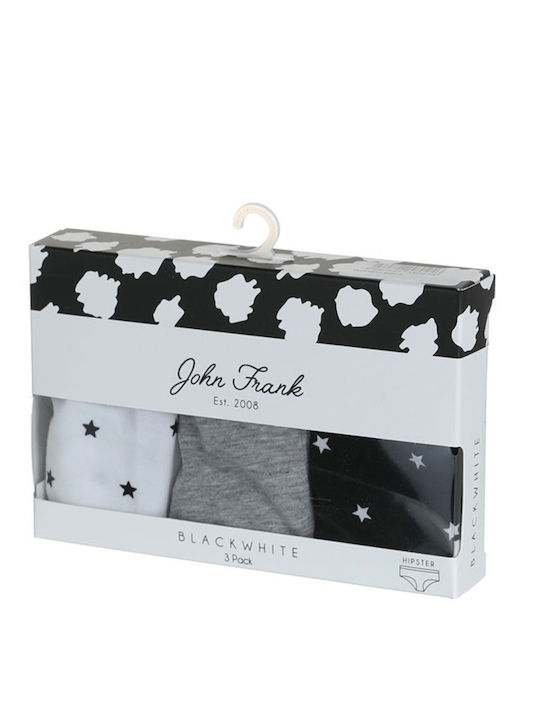 Βαμβακερά Γυναικεία Slip 3Pack Black/White/Grey
