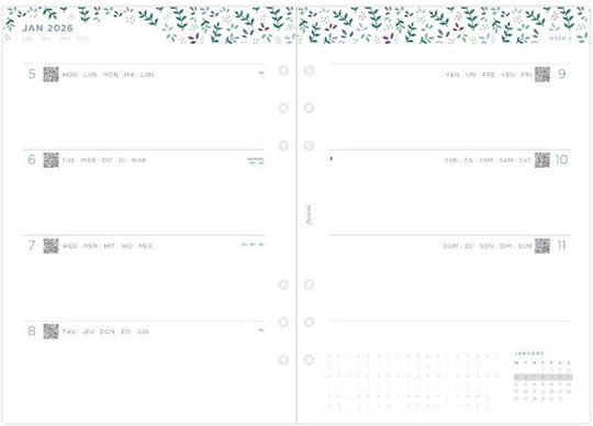 Refill A5 2026 Garden Week On Two Pages 26-68592 Filofax 5059145597734