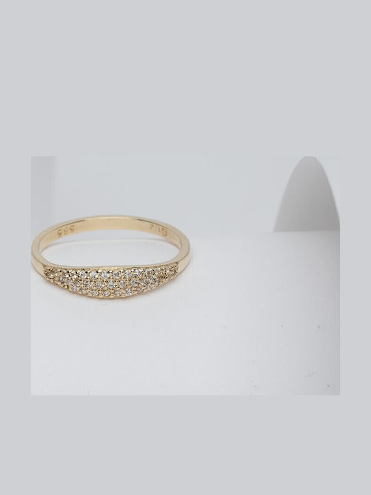 Lunaorocreations Damenring Zirkon Steine Gelbes Gold 14 Karat