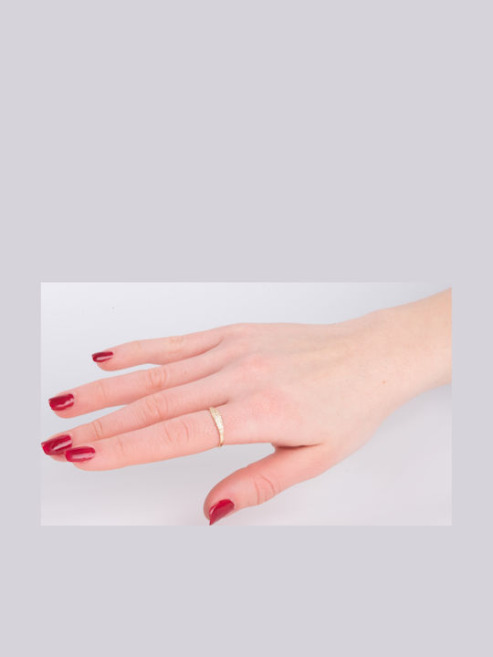 Lunaorocreations Damenring Zirkon Steine Gelbes Gold 14 Karat