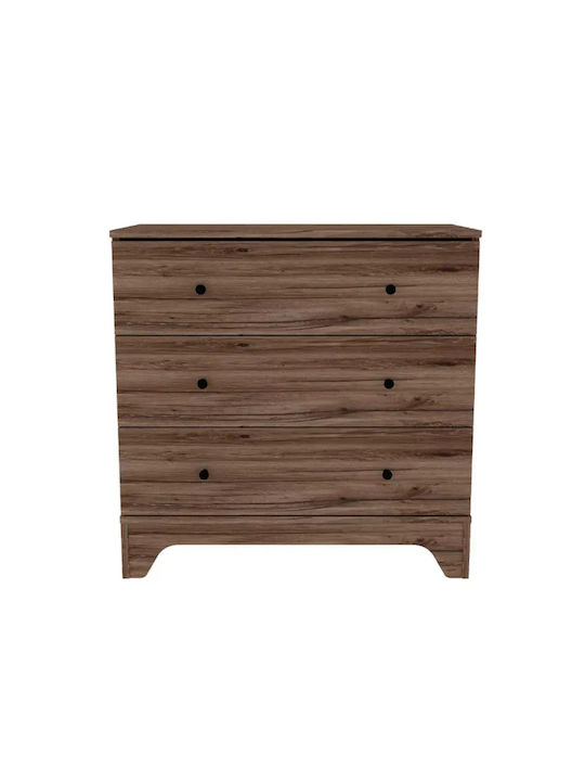 Βρεφική Συρταριέρα με 3 Συρτάρια Καφέ 86x48x92cm