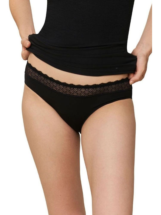 Feel Modal Tai Women's Slip with Lace Black