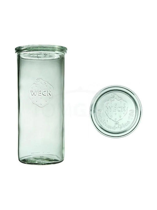Weck Set 6 Stück Lebensmittelgläser Allgemeine Verwendung mit Deckel Glas Transparent 1500ml 6 Stück