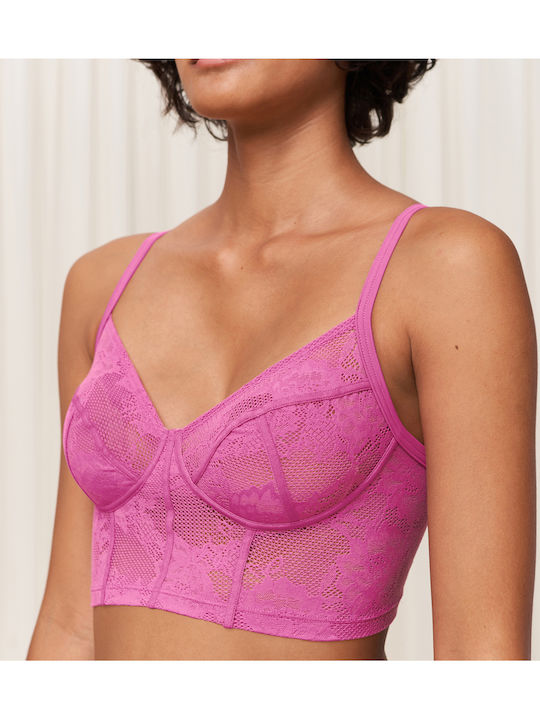 Smart Deco Femeie Slip cu Dantelă Fuchsia