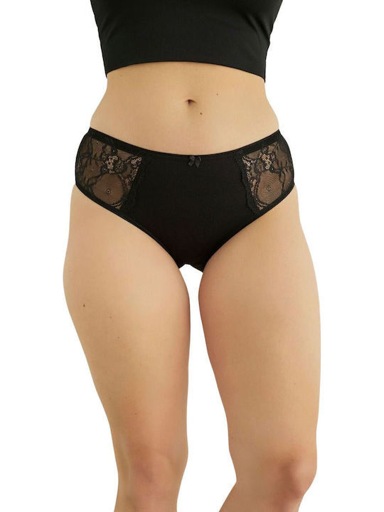 Anna Femeie Slip cu Dantelă Negru