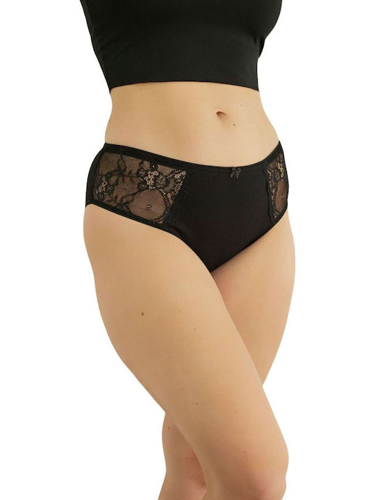 Anna Femeie Slip cu Dantelă Negru