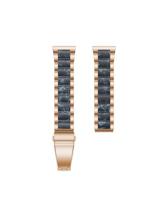 Metallisches Tragbare Bänder Xdfind Three Beads 22mm Resin Roségold Blau