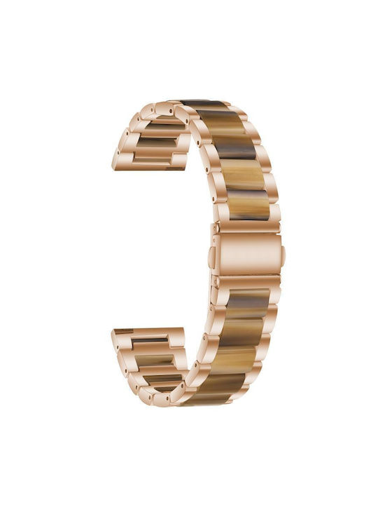 Metal Watch Strap Xdfind Three Beads 20 mm Resin Rose Gold Brown Metal Watch Strap Xdfind Three Beads 20 mm Resin Rose Gold Brown
