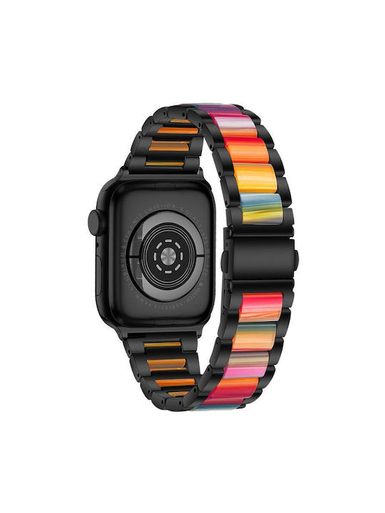Metal Watch Strap Resin Apple Watch 38 40 41 S10 42mm Black Rainbow Metal Watch Strap Resin Apple Watch 38 40 41 S10 42mm Black Rainbow