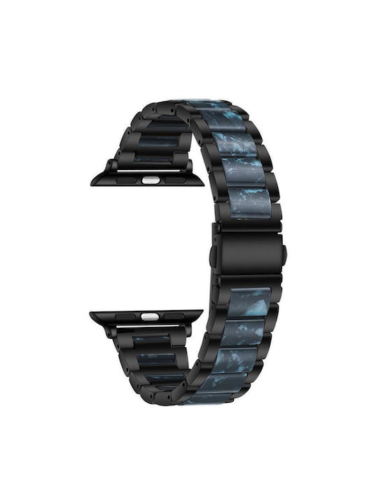 Metallisches Resin Tragbare Bänder Für Apple Watch 38 40 41 S10 42mm Schwarzes Blau