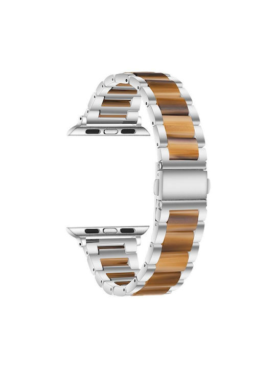 Metallarmband Für Apple Watch 38 40 41 S10 42mm Silber Braun