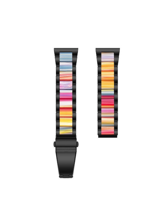 Curea Metalică Pentru Ceas Xdfind Three Beads 22mm Rășină Neagră Curcubeu