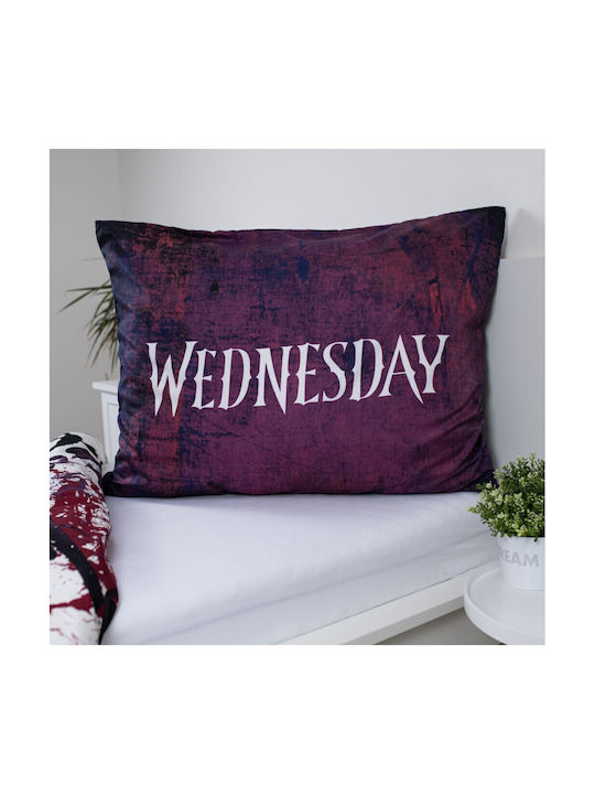 Wednesday Set Kids Duvet Cover Single with Pillowcase Purple 140x200cm