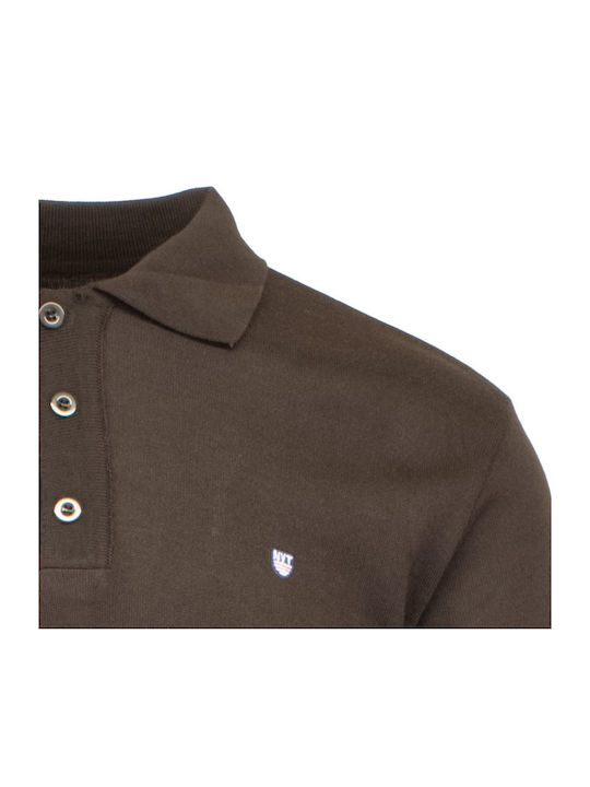 Men's Long Sleeve Polo Shirt Hermes Brown
