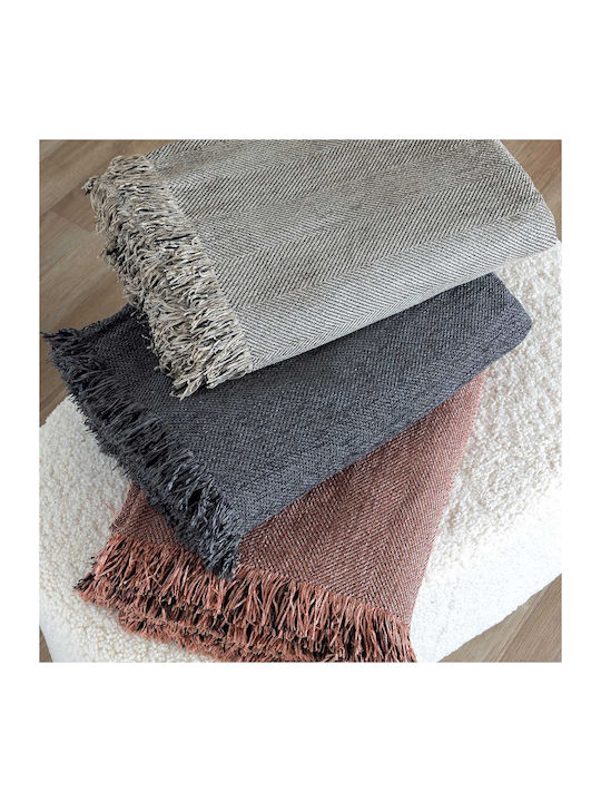 Palamaiki Dona Ριχτάρι Πολυθρόνας Chenille 180x180εκ. Coal
