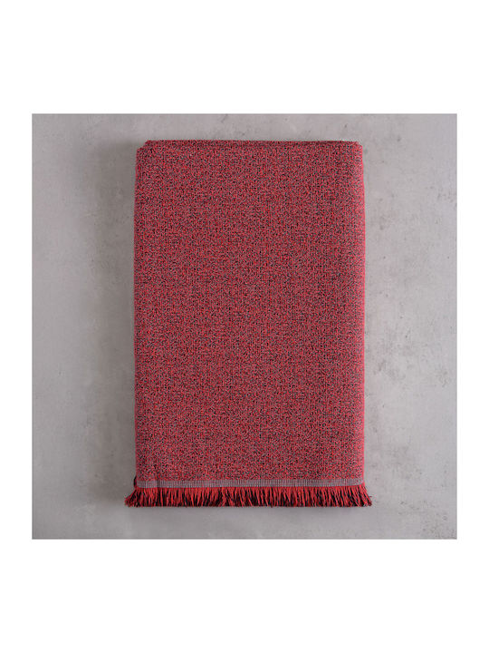 Rythmos Cadenza Sofa Throw 2 Seater 2 Sides Jacquard 180x240cm Burgundy