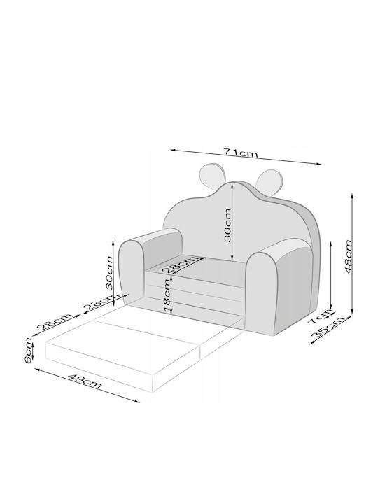 Canapea Pat pentru câini Albastru 71cm.