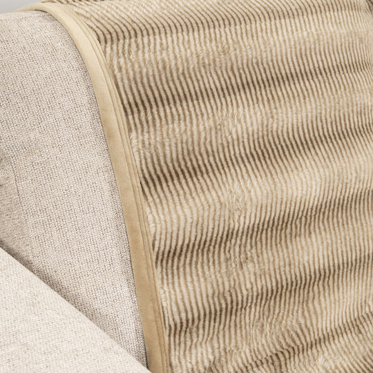 Nima Lunetta Ριχτάρι Πολυθρόνας Γούνινο 180x180εκ. Beige