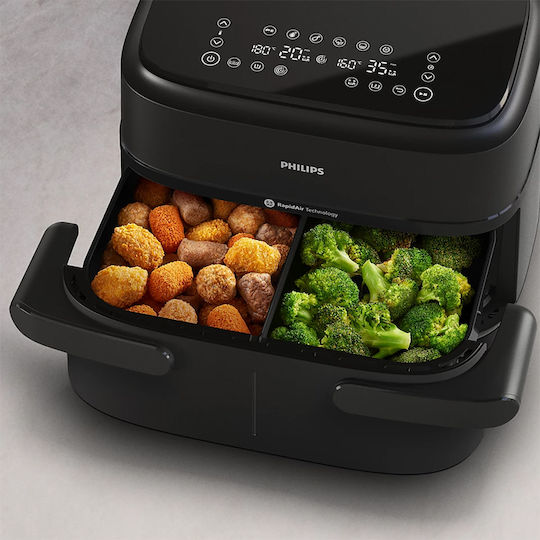 Philips Air Fryer with Double Detachable Bucket 7.1lt Black NA154/00