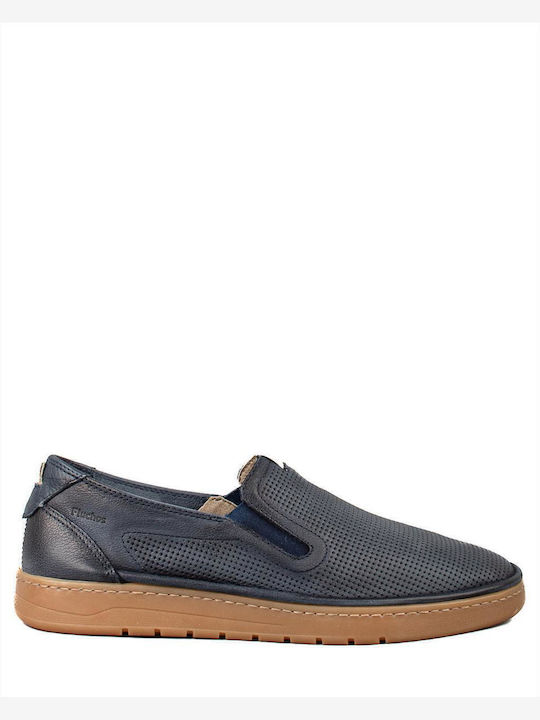 Leder Herren Freizeitschuhe Blau