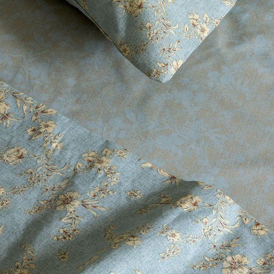 Palamaiki Duvet Cover Set Cotton Single with Pillowcase 170x250 Fl6291 Green