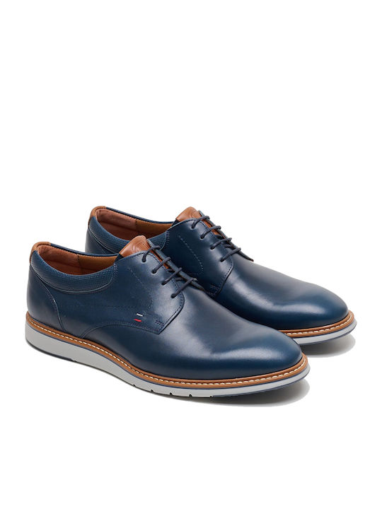 Men's Leather Casual Shoes Navy Blue